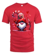 Valentine Cupid Gnome Tee Cute Heart Archer Tshirt - red t-shirt on white background