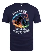 When the GM Is Smiling Funny RPG Gamer Tee - navy t-shirt on white background