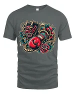 Fierce Wolf Boxing Art Tee With Bold Tattoo Style Energy - gray t-shirt on white background