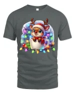 Cute Christmas Reindeer Mug Tee With Cozy Holiday Magic - gray t-shirt on white background