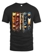 Basketball Legacy Graphic T Shirt With Urban Sports Art Style - black t-shirt on white background