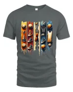 Basketball Legacy Graphic T Shirt With Urban Sports Art Style - gray t-shirt on white background