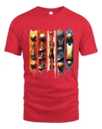 Basketball Legacy Graphic T Shirt With Urban Sports Art Style - red t-shirt on white background