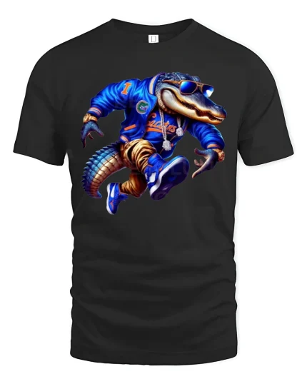 Cool Street Gator Graphic Tshirt With Urban Hip Hop Attitude - black t-shirt on white background