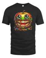 Candy Sprinkle Apple Skull Graphic Tshirt Bold Fun Art Style - black t-shirt on white background
