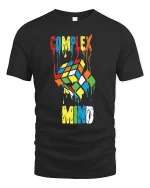 Complex Mind Melting Puzzle Cube Art Tee Creative Graphic Shirt - black t-shirt on white background