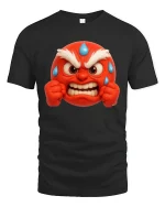 Angry Emoji Face Tshirt With Funny Stress Relief Vibes - black t-shirt on white background
