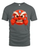 Angry Emoji Face Tshirt With Funny Stress Relief Vibes - gray t-shirt on white background