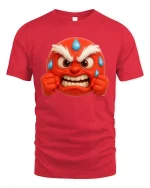 Angry Emoji Face Tshirt With Funny Stress Relief Vibes - red t-shirt on white background