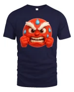 Angry Emoji Face Tshirt With Funny Stress Relief Vibes - navy t-shirt on white background