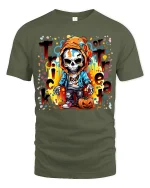 Product - military green t-shirt on white background