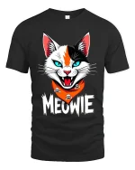 Meowie Fierce Cat Graphic T Shirt With Bold Attitude And Humor - black t-shirt on white background