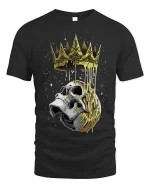 Crowned Skull Dark Royal Graphic T Shirt Bold Gothic Style - black t-shirt on white background