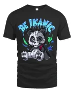Be Ikay Cute Creepy Teddy Bear Graphic T Shirt Fun Style - black t-shirt on white background