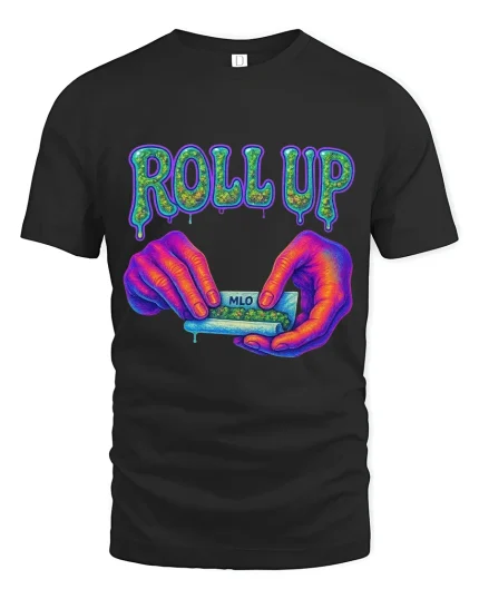 Roll Up Colorful Hands Graphic T Shirt Bold Artistic Style - black t-shirt on white background