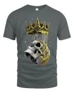 Crowned Skull Dark Royal Graphic T Shirt Bold Gothic Style - gray t-shirt on white background