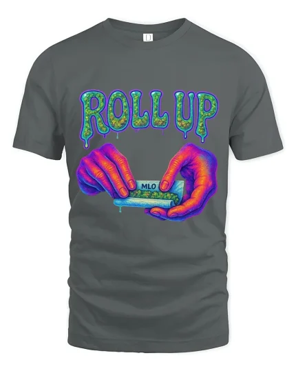 Roll Up Colorful Hands Graphic T Shirt Bold Artistic Style - gray t-shirt on white background