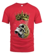 Crowned Skull Dark Royal Graphic T Shirt Bold Gothic Style - red t-shirt on white background