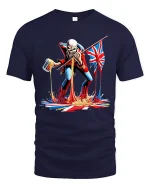 British Punk Zombie Rocker Graphic T Shirt With Wild Attitude - navy t-shirt on white background