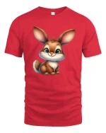 Cute Baby Bunny Cartoon Graphic T Shirt Sweet Adorable Art - red t-shirt on white background