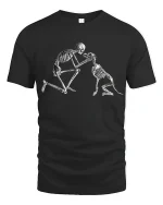 Eternal Bond Skeleton Parent And Child Emotional Graphic Tshirt - black t-shirt on white background
