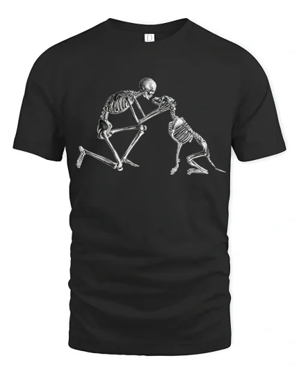 Eternal Bond Skeleton Parent And Child Emotional Graphic Tshirt - black t-shirt on white background
