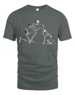 Eternal Bond Skeleton Parent And Child Emotional Graphic Tshirt - gray t-shirt on white background