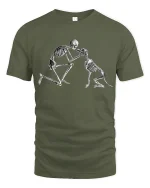 Eternal Bond Skeleton Parent And Child Emotional Graphic Tshirt - military green t-shirt on white background