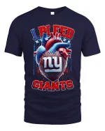 I Bleed New York Giants Football Heart Graphic Tshirt - navy t-shirt on white background