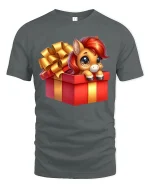 Cute Pony Gift Box Graphic T Shirt Sweet Surprise Art - gray t-shirt on white background
