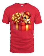 Cute Pony Gift Box Graphic T Shirt Sweet Surprise Art - red t-shirt on white background