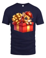 Cute Pony Gift Box Graphic T Shirt Sweet Surprise Art - navy t-shirt on white background