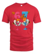 67 Ice Cream Baseball Graphic T Shirt Funny Drip Art - red t-shirt on white background