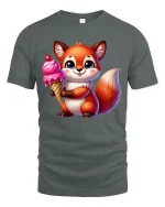 Cute Fluffy Bunny With Glasses Cozy Cartoon Illustration Tee - gray t-shirt on white background