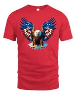 American Flag Bald Eagle Freedom Graphic Tee Shirt - red t-shirt on white background