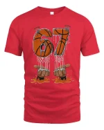 67 Basketball Drip Graphic Tee Bold Court Legend Style Tshirt - red t-shirt on white background