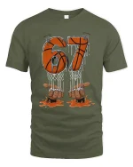 67 Basketball Drip Graphic Tee Bold Court Legend Style Tshirt - military green t-shirt on white background
