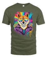 Drip Strong Baseball Street Art Graphic Tshirt Design - military green t-shirt on white background