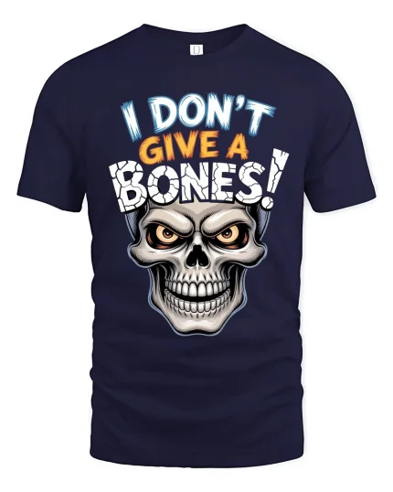 Edgy Skull Street Art Rebel Style Graphic Tshirt - navy t-shirt on white background