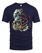 Think Outside The Box Creative Strategy Mindset Graphic Tshirt - navy t-shirt on white background