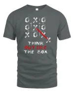 Think Outside The Box Creative Strategy Mindset Graphic Tshirt - gray t-shirt on white background