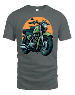 Vintage Motorcycle Rider Spirit Classic Bike Art Graphic Tshirt - gray t-shirt on white background