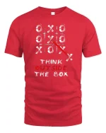 Think Outside The Box Creative Strategy Mindset Graphic Tshirt - red t-shirt on white background
