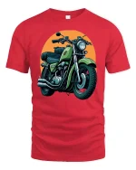Vintage Motorcycle Rider Spirit Classic Bike Art Graphic Tshirt - red t-shirt on white background