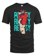 Poetry Ready Heart Rebellion Art Graphic T Shirt - black t-shirt on white background