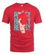 Poetry Ready Heart Rebellion Art Graphic T Shirt - red t-shirt on white background