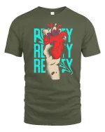 Poetry Ready Heart Rebellion Art Graphic T Shirt - military green t-shirt on white background