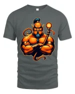 Powerful Mystic Genie Warrior Fantasy Illustration Graphic T Shirt - gray t-shirt on white background