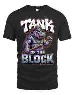 Tank Of The Block Hippo Graphic T Shirt Street Power - black t-shirt on white background