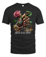 Born To Be Rich Snake Rose Luxury Graphic T Shirt Power - black t-shirt on white background